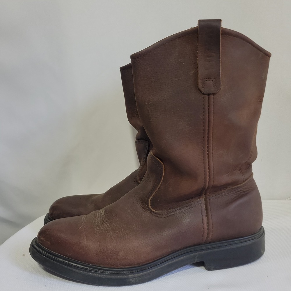 Men's Red Wing Pecos 1159 Brown Leather Super Sole 11" Work Boots Size 11.5 D